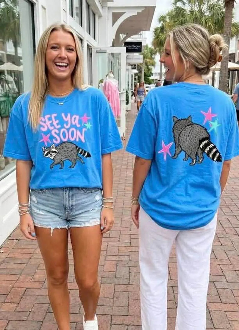 See you soon raccoon FRONT ONLY Sunday Special DTF transfer