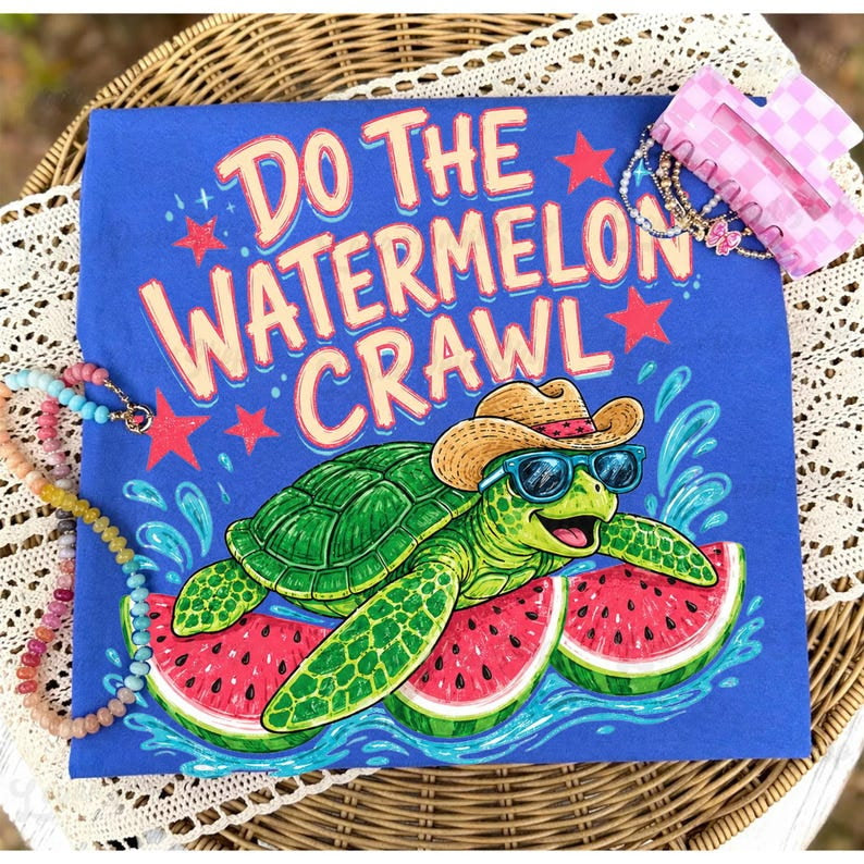 Do the watermelon crawl turtle DTF Transfer