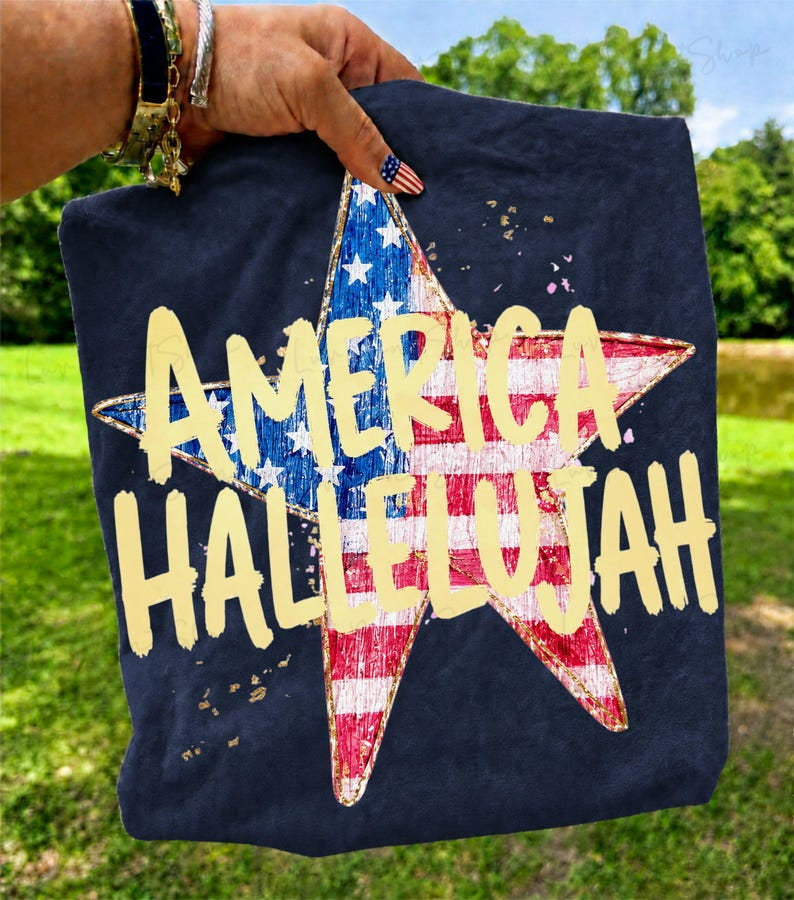 America hallelujah flag star DTF Transfer