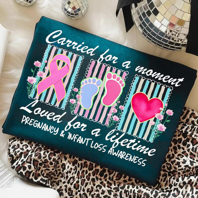 Carried for a moment loved for a lifetime frames white DTF transfer