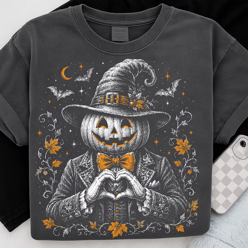 Jack o lantern witch hat with pumpkins DTF Transfer