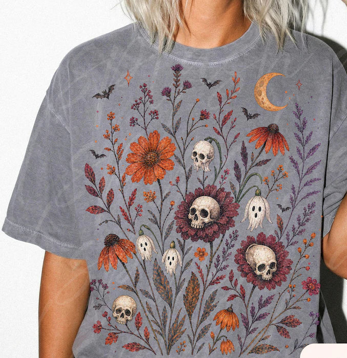 Skull florals DTF Transfer