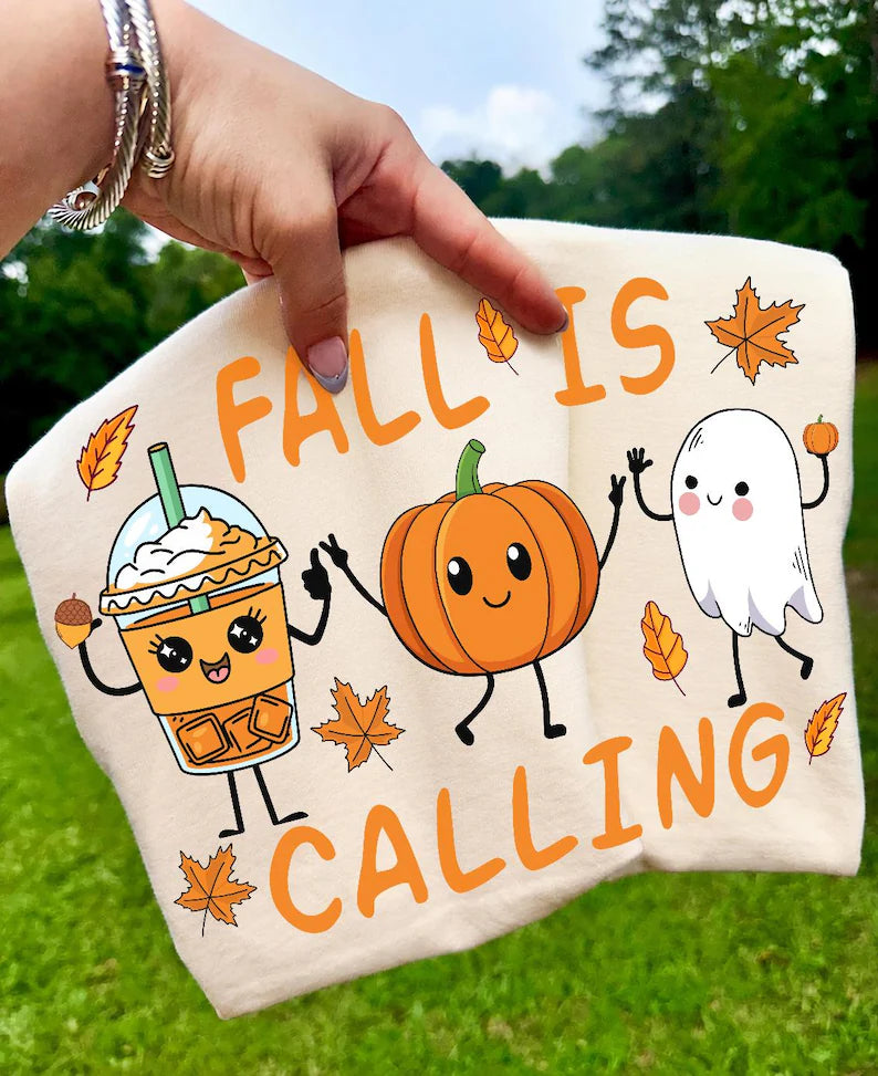 Fall is calling coffee pumpkin ghost DTF Transfer