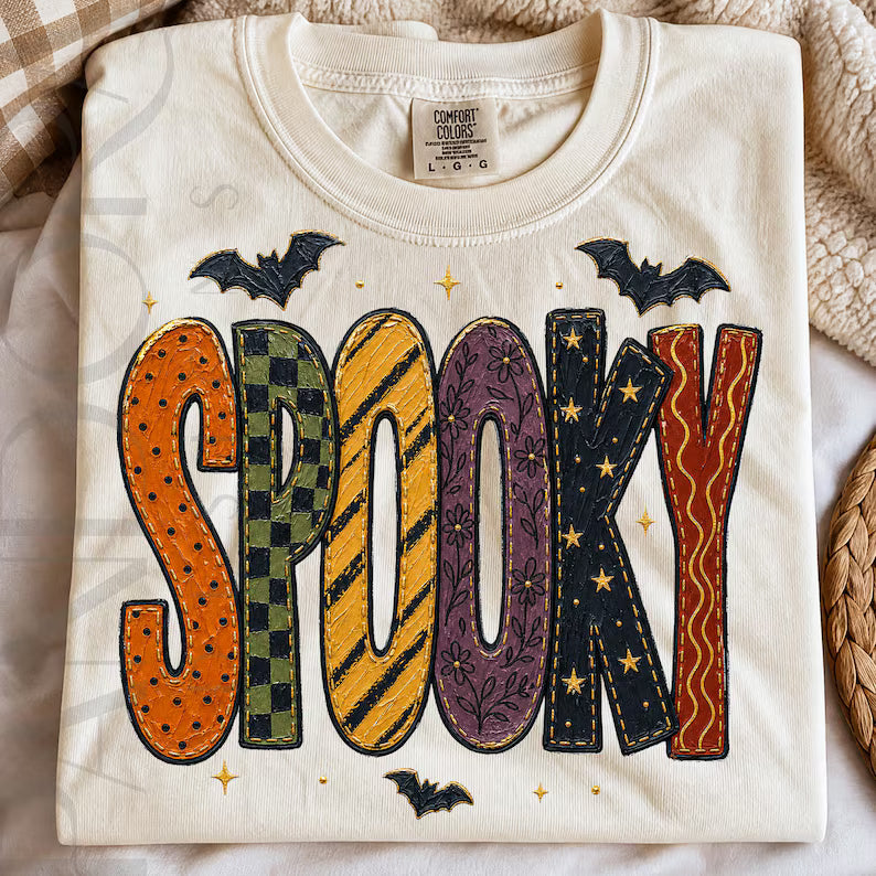 Spooky faux painted with bats DTF Transfer