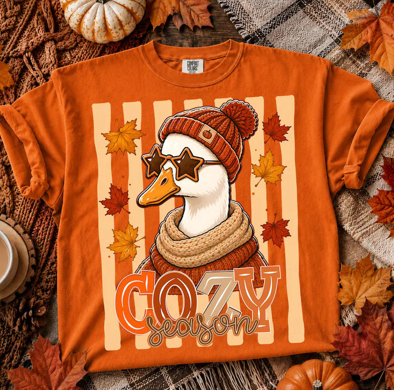Cozy season star glasses goose DTF Transfer