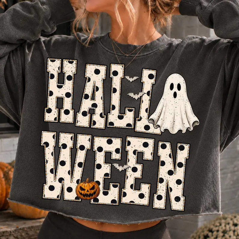 Halloween polkadots and ghost SUNDAY SPECIAL DTF transfer