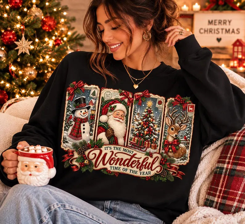 It's the most wonderful time of the year vintage Christmas letters DTF Transfer