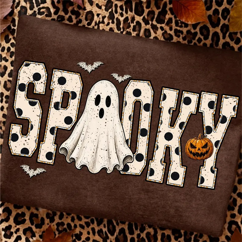Spooky polkadot with ghost DTF Transfer