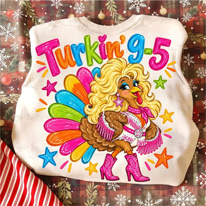 Turkin' 9-5 DTF transfer