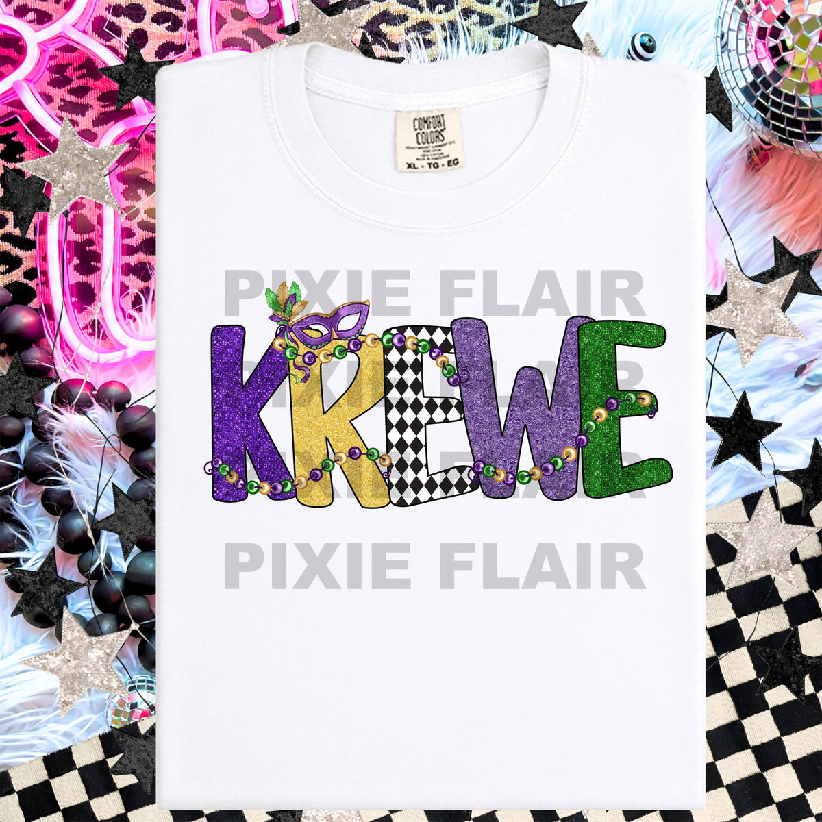 Krewe Mardi Gras DTF Transfer