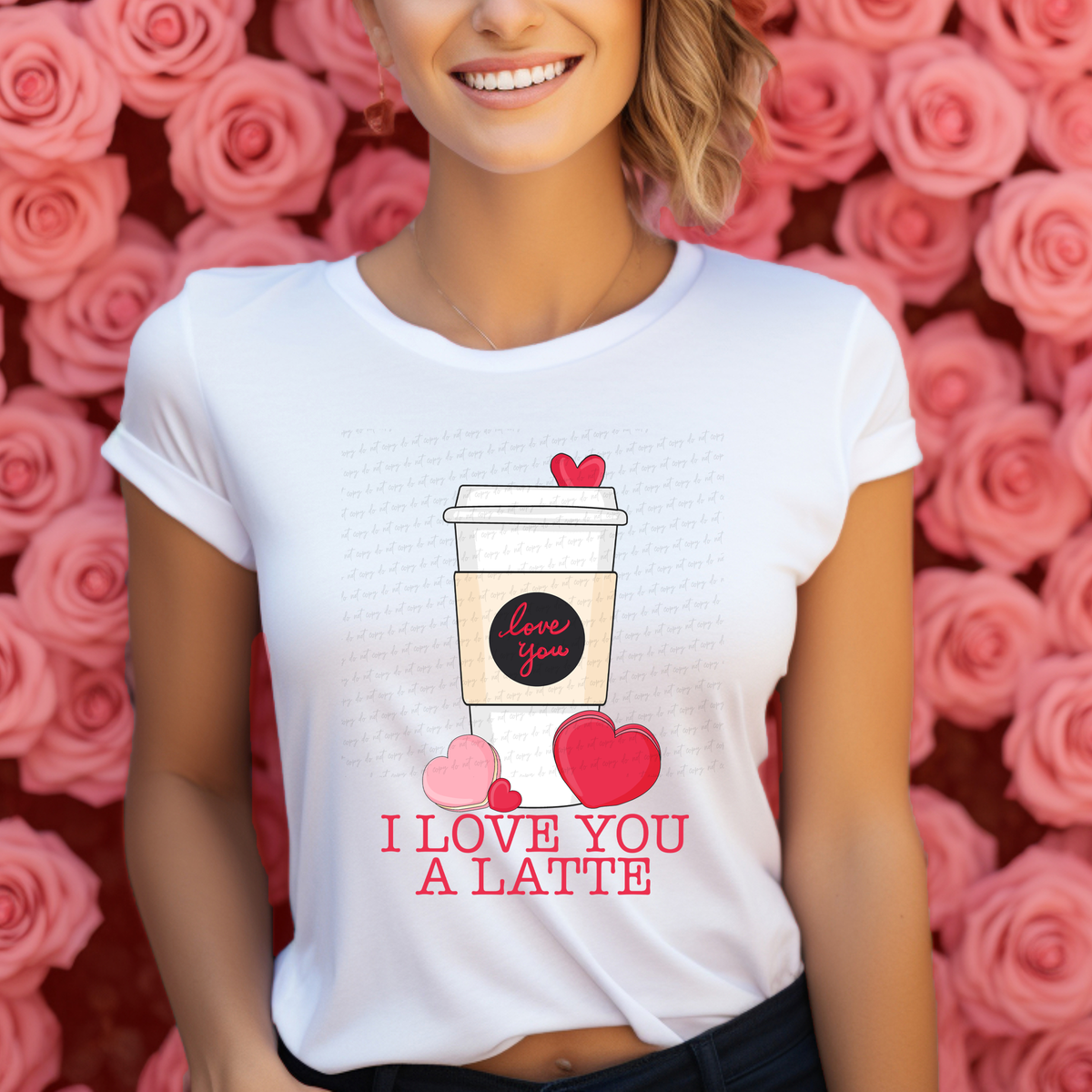I Love You A Latte Red Font Coffee Cup 114801 DTF transfer
