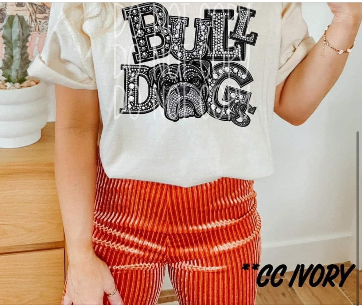 Bulldogs rhinestones triple e DTF TRANSFER