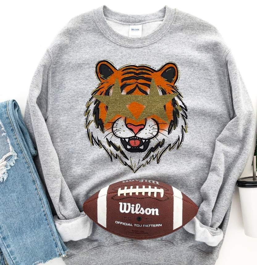 TIGER gold star eyes DTF TRANSFER