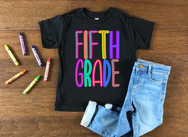 Bright Color School - Fifth Grade DTF TRANSFER