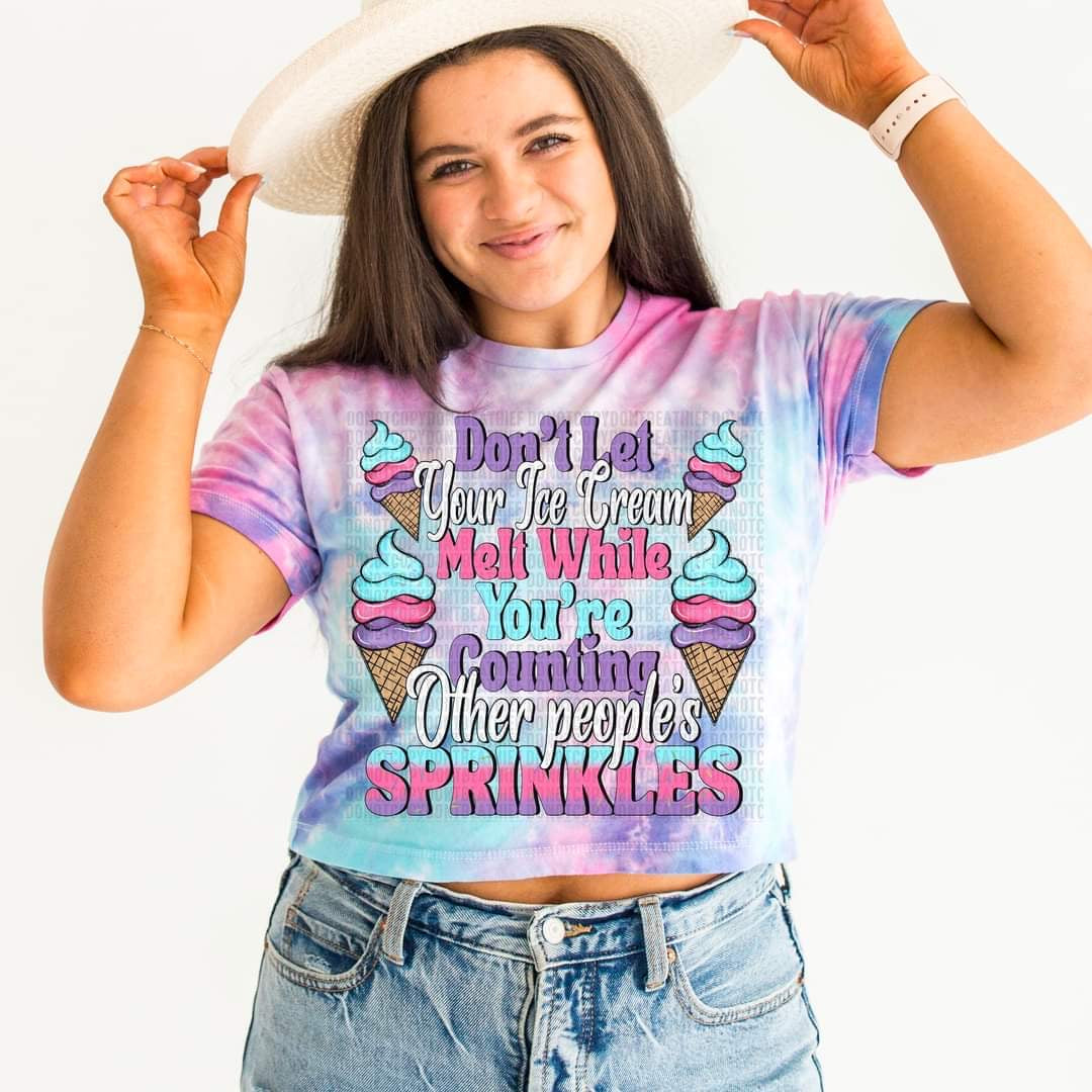 Don’t let your ice cream melt while you’re counting other peoples sprinkles DTF TRANSFER