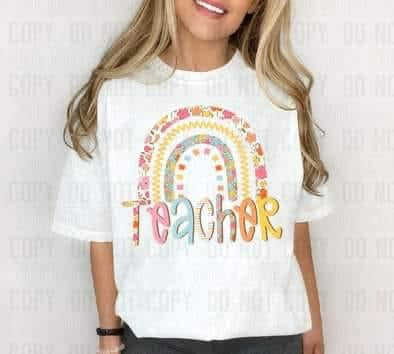 Teacher rainbow PASTEL DTF TRANSFER