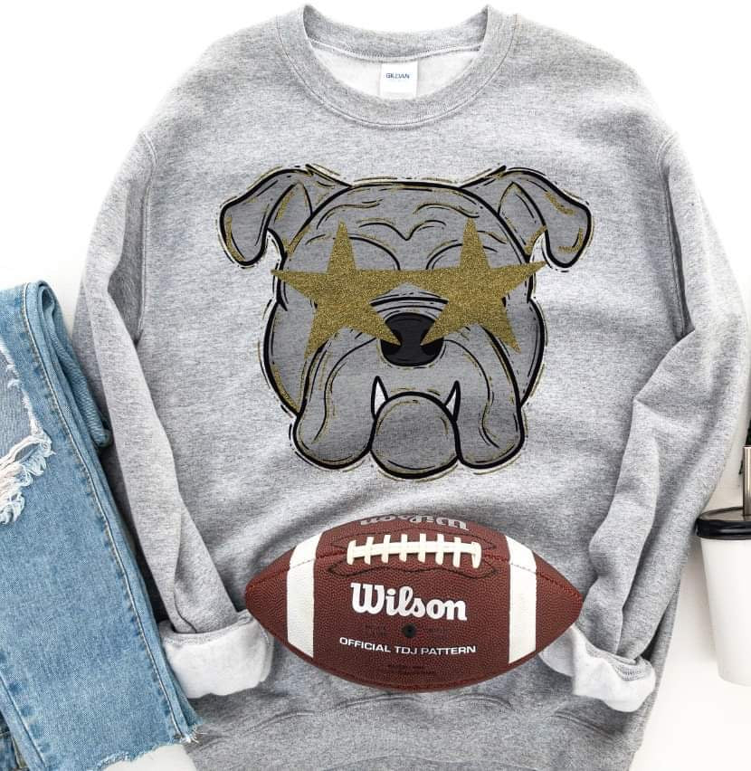 BULLDOG gold star eyes DTF TRANSFER