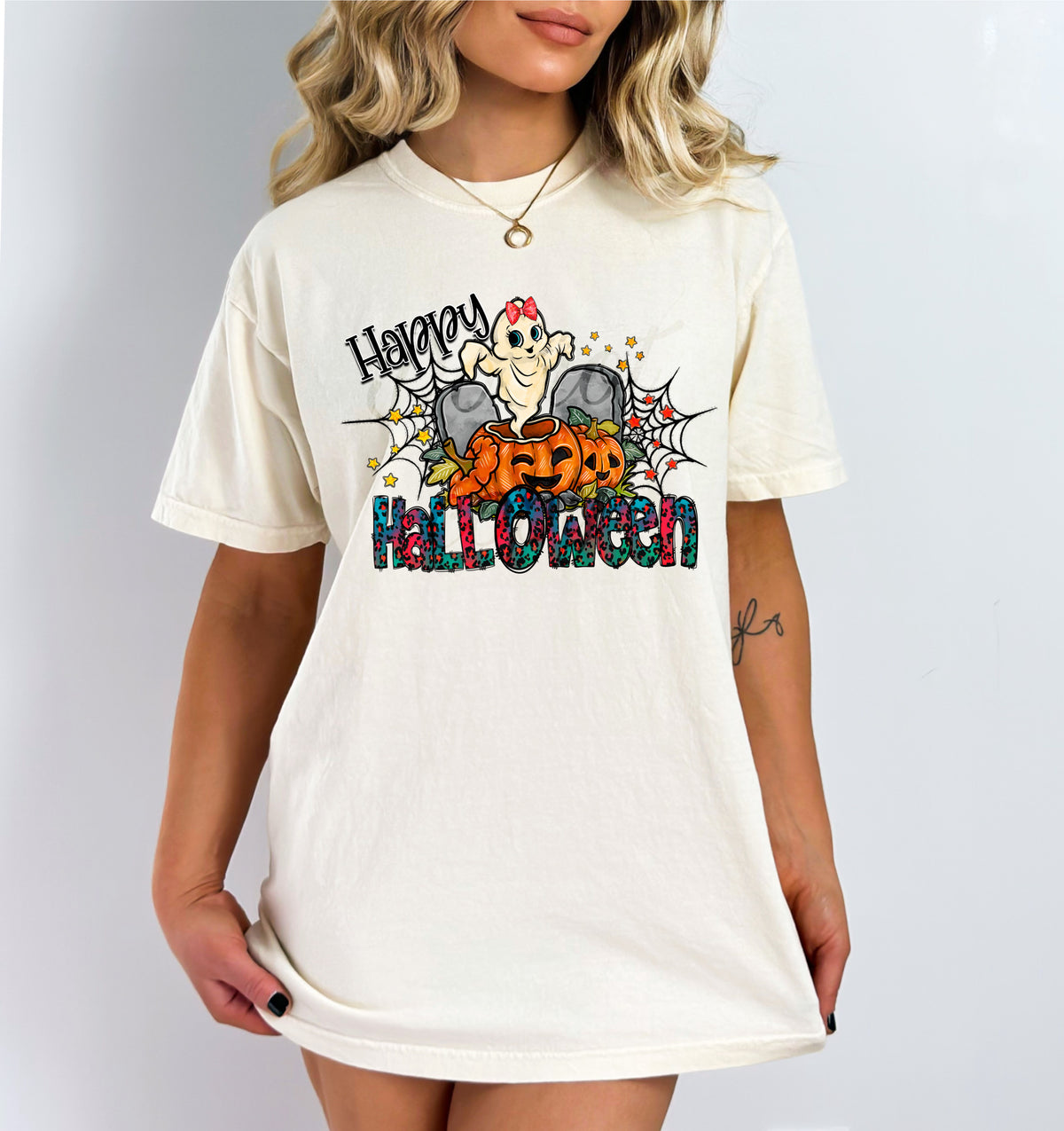 Happy Halloween (ghost, Grace yard, pumpkins) DTF TRANSFER