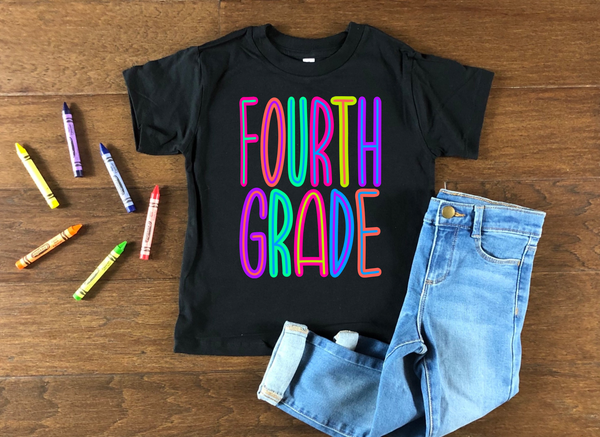 Bright Color School - Fourth Grade DTF TRANSFER