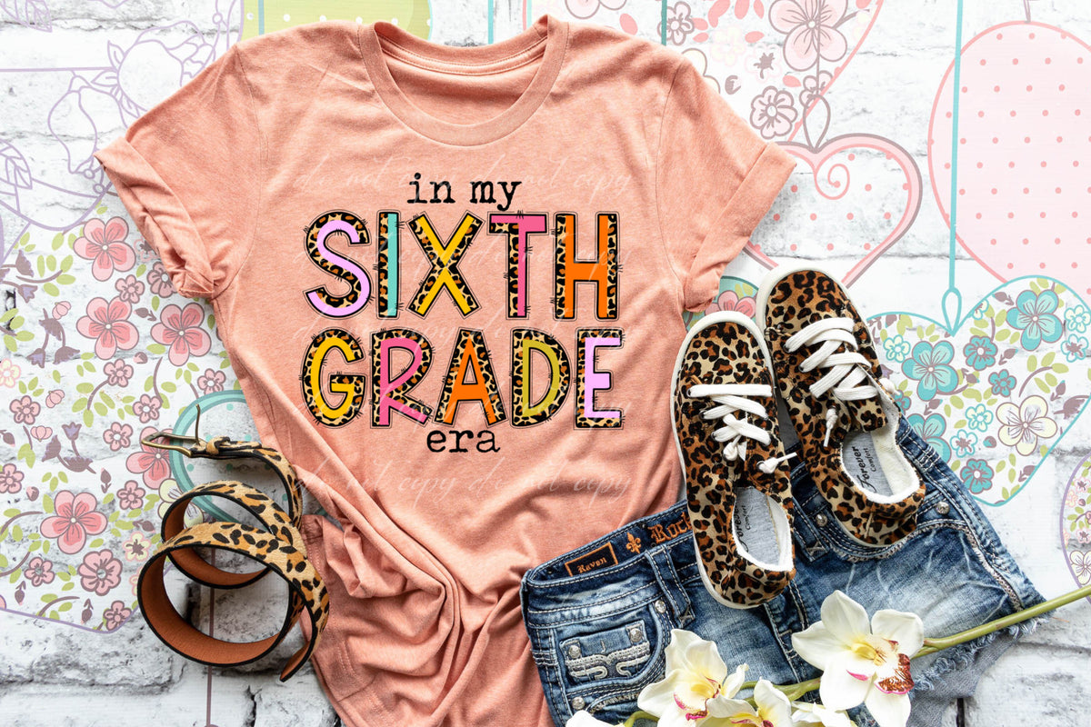 In my SIXTH GRADE era boho leopard DTF TRANSFER