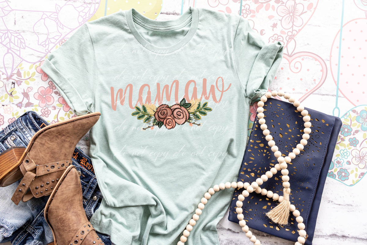 Mamaw boho floral DTF TRANSFER