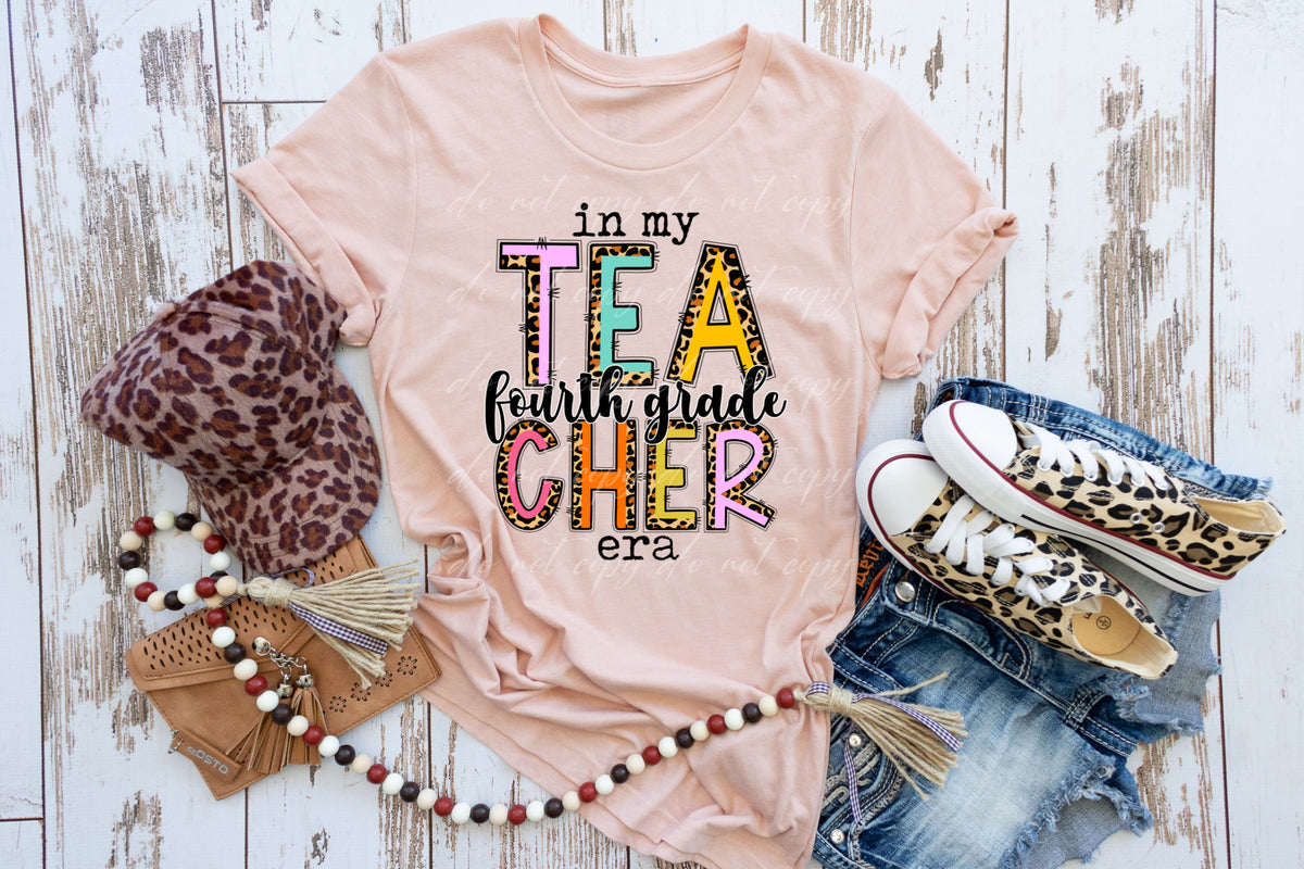 TEACHER In my FOURTH GARDE era boho leopard DTF TRANSFER