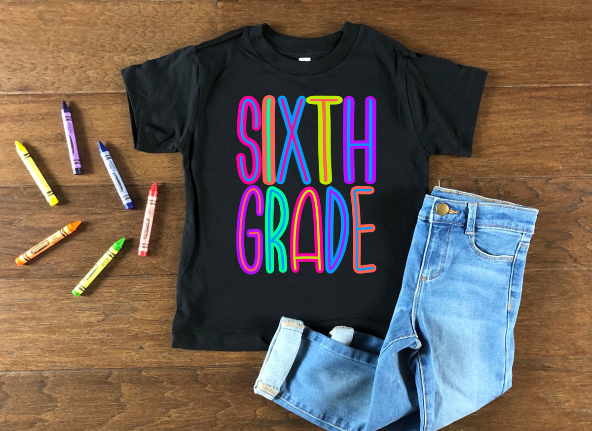 Bright Color School - Sixth Grade DTF TRANSFER
