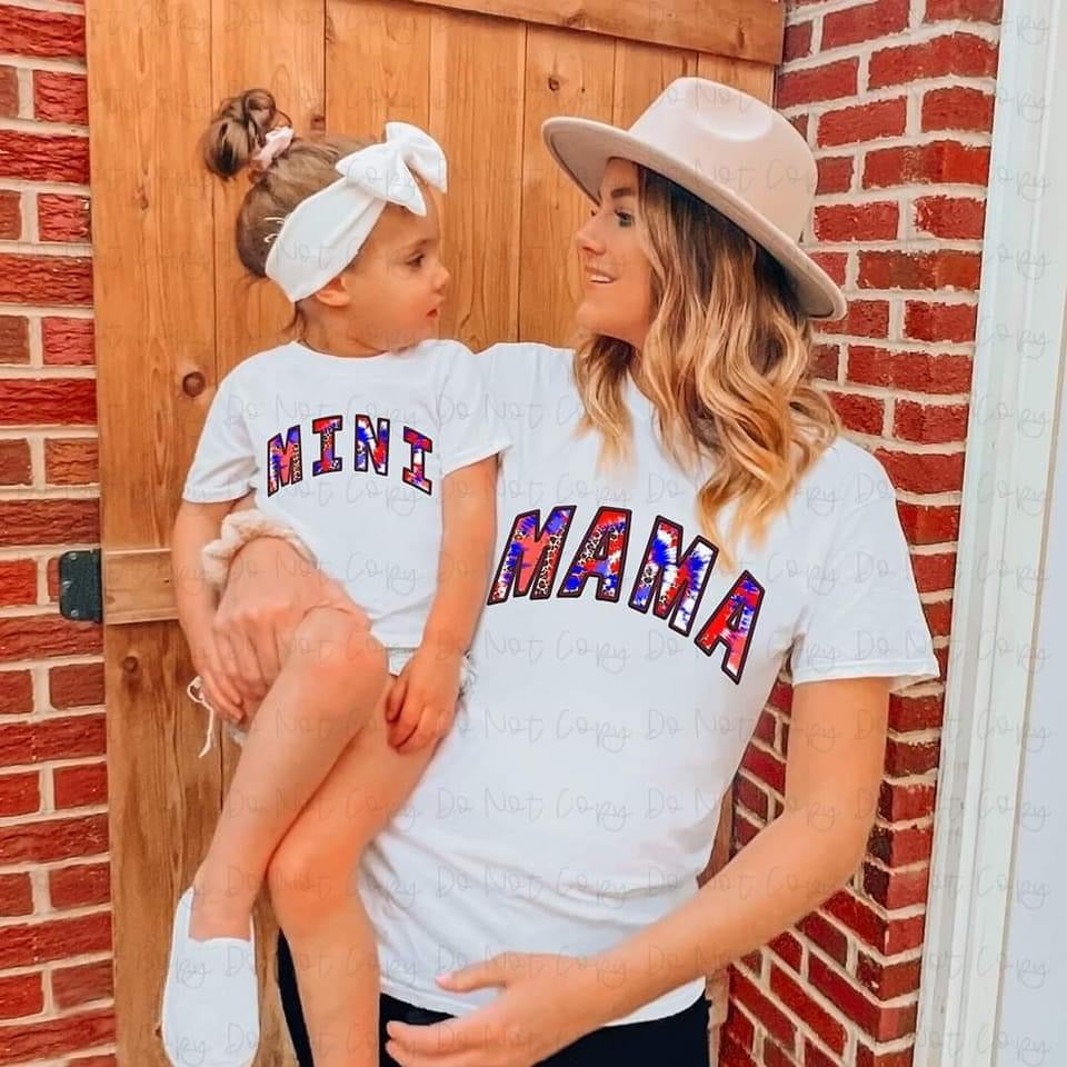 Tie Dye & Leopard Mini (patriotic colors) DTF TRANSFER