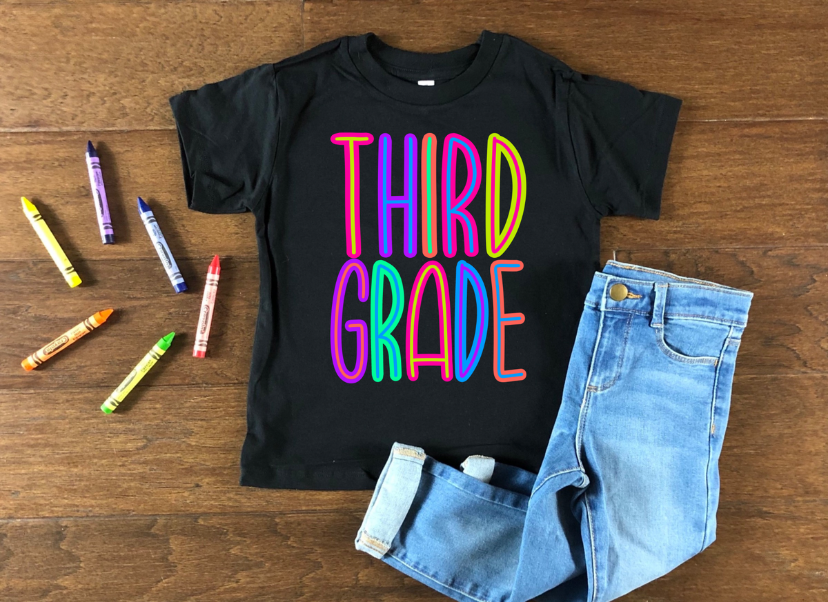 Bright Color School - Third Grade DTF TRANSFER