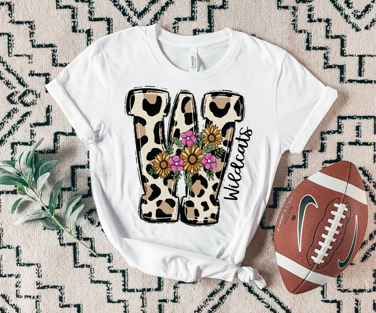 Wildcats floral leopard mascot 7449 DTF Transfers