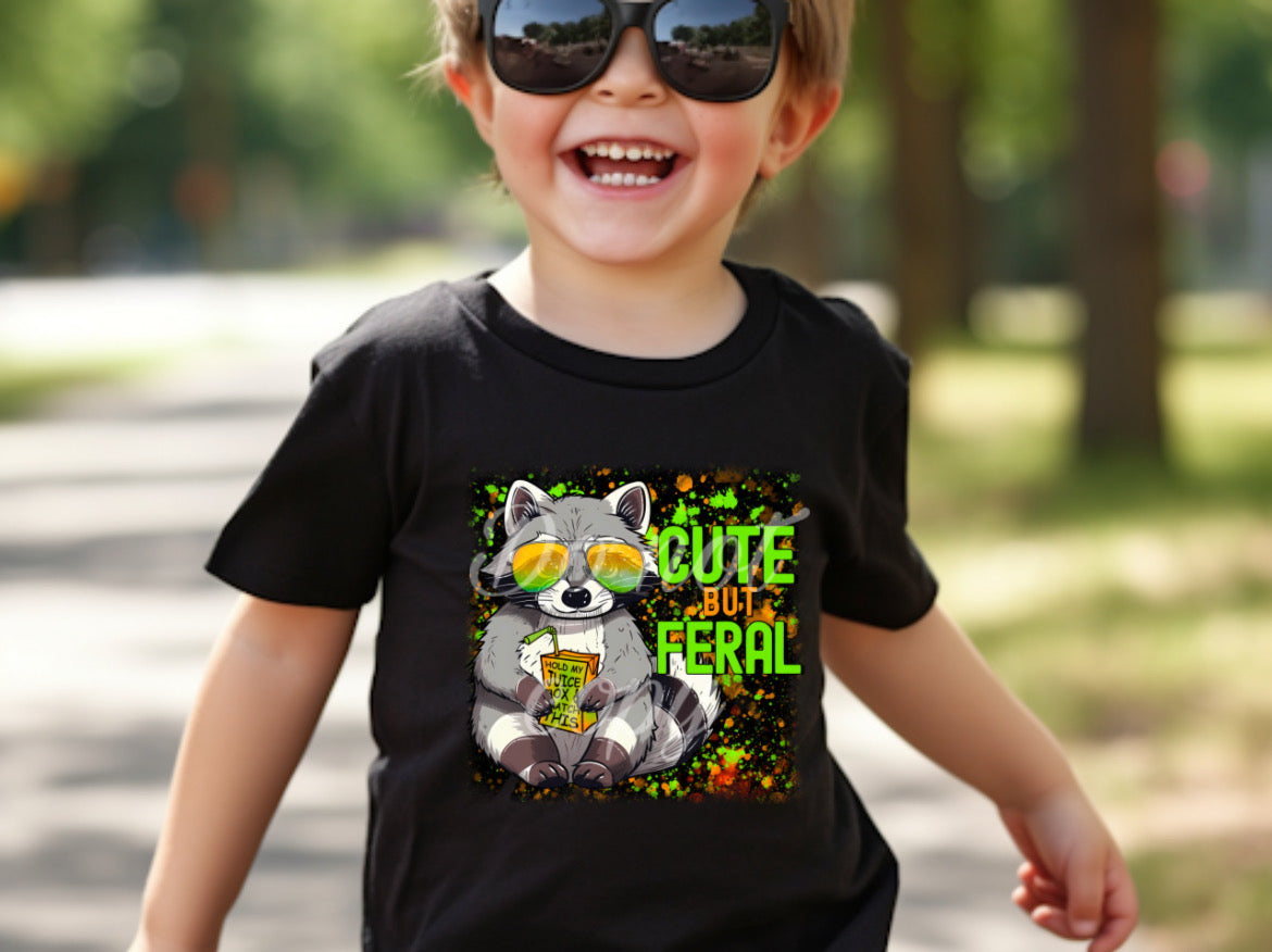 Cute but feral boy juice box 2477 DTF TRANSFER