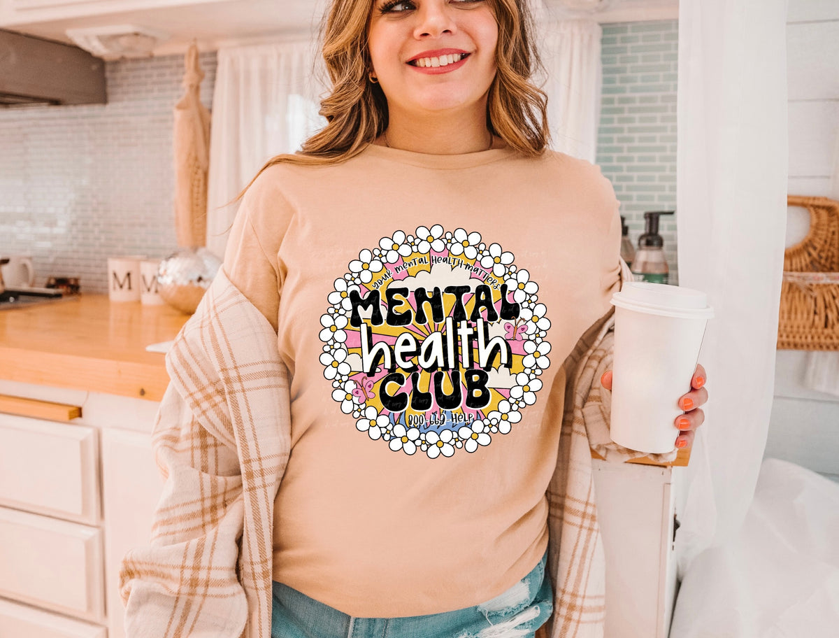 Mental Health Club Daisy Wreath DTF transfer