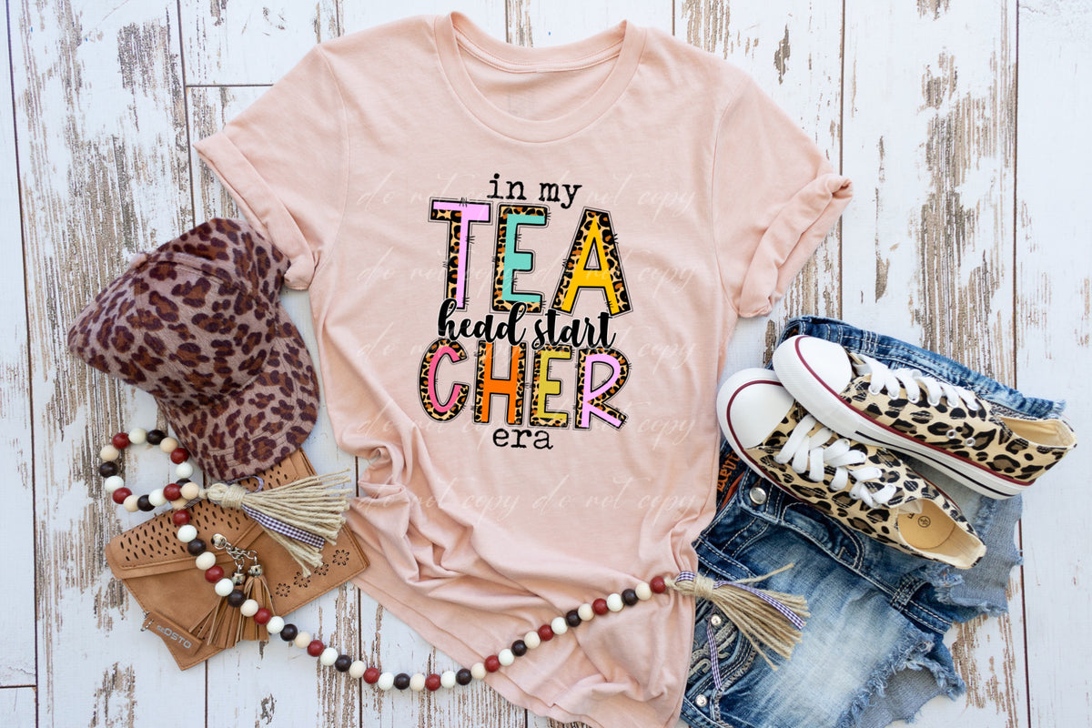 TEACHER In my HEADSTART era boho leopard DTF TRANSFER