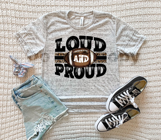 Loud and proud football (leopard lines, distressed) DTF TRANSFER