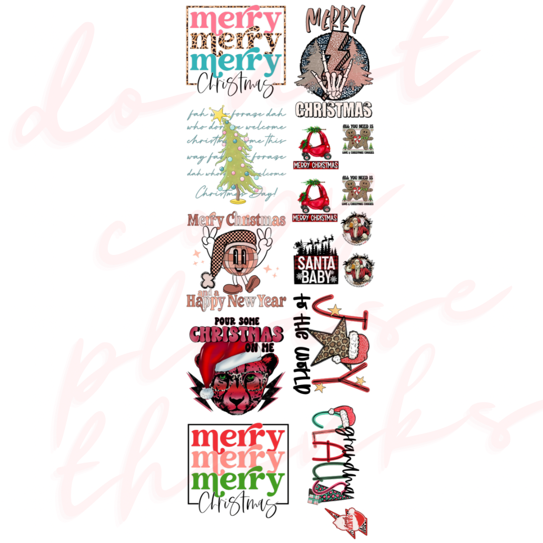 Christmas Gang sheet cut yourself DTF TRANSFER