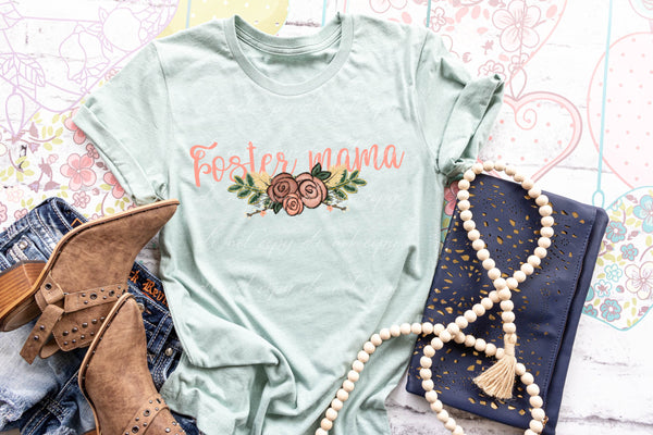 Foster mama boho floral DTF TRANSFER