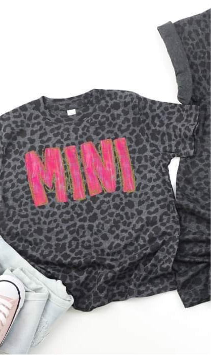 Pink MINI chalk lettering DTF TRANSFER
