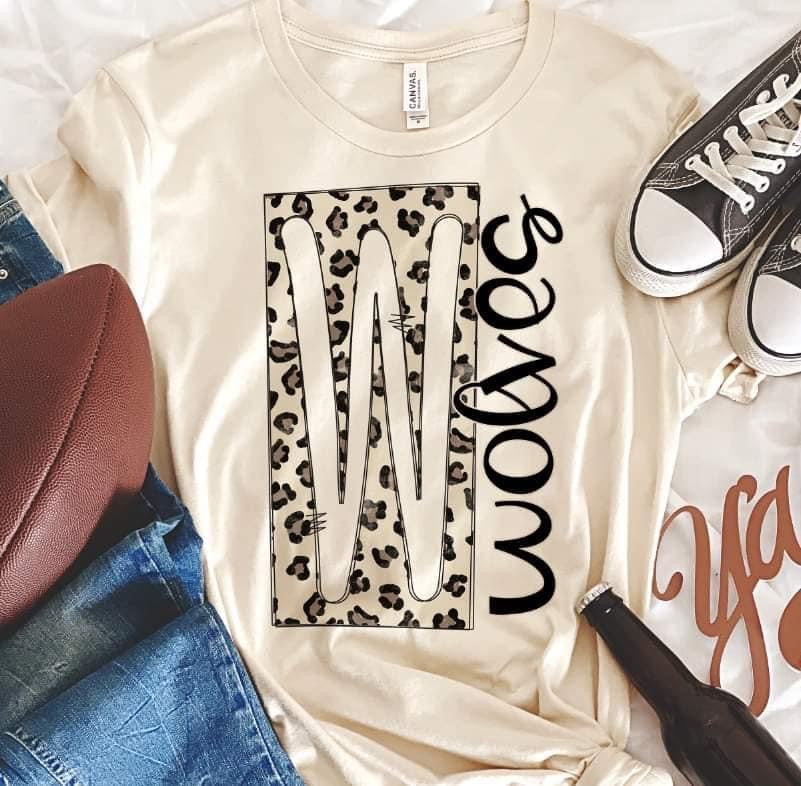 Leopard W Wolves 8007 DTF Transfers