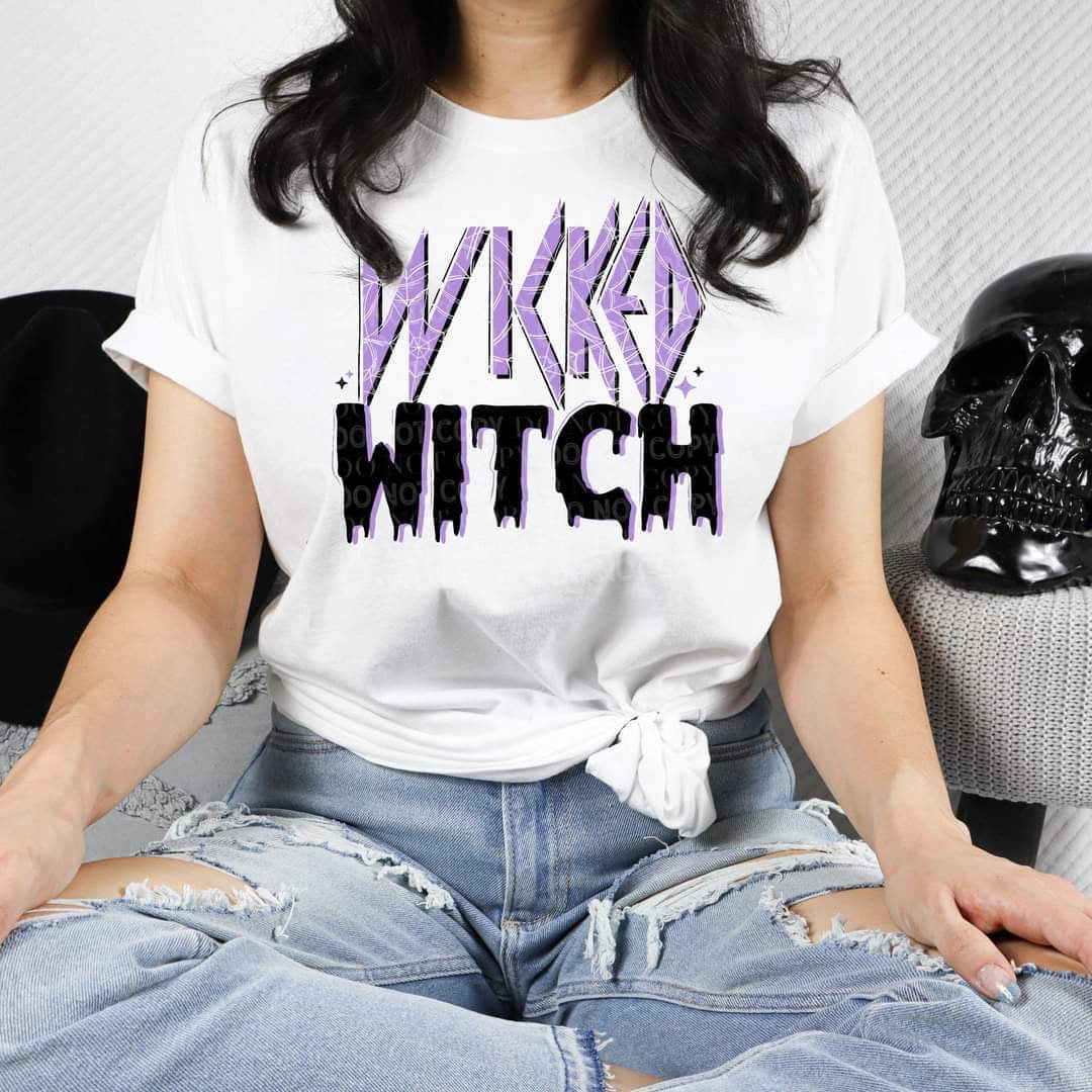 Wicked witch (purple and black drip letters) DTF TRANSFER