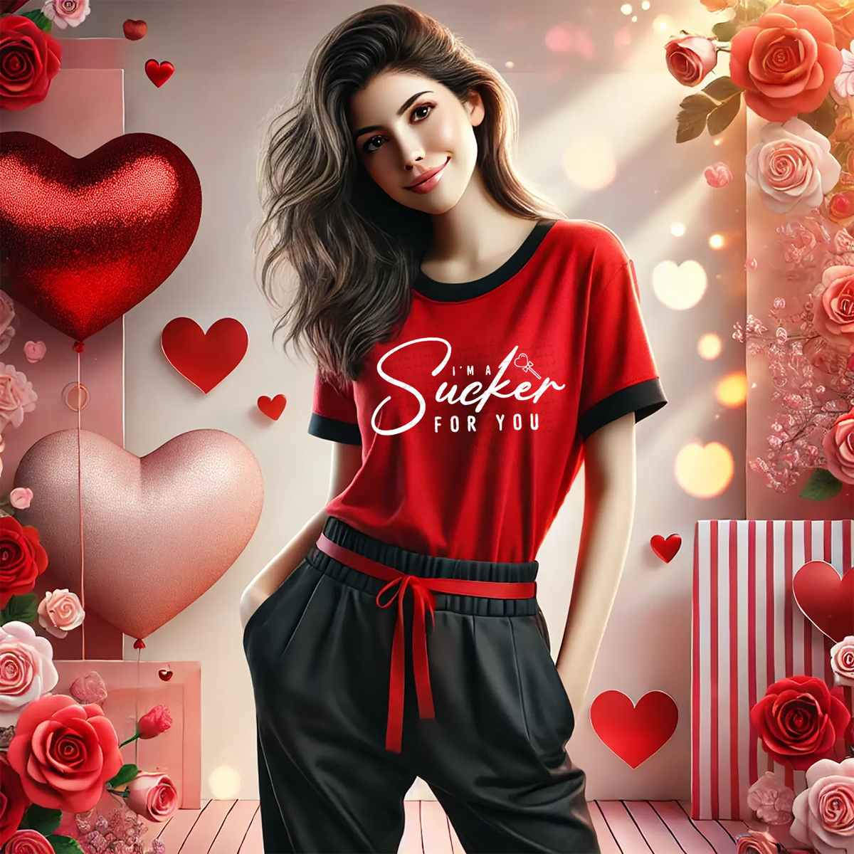 I'm A Sucker For You Heart Candy White 76398 DTF Transfer