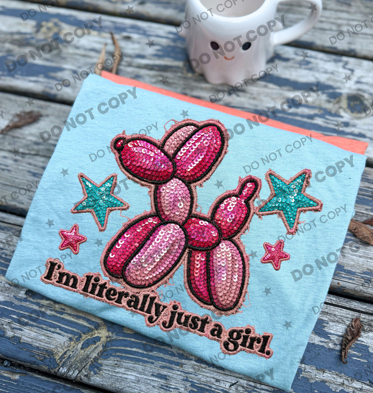 I'm literally just a girl balloon dog faux sequins (HW) DTF Transfer