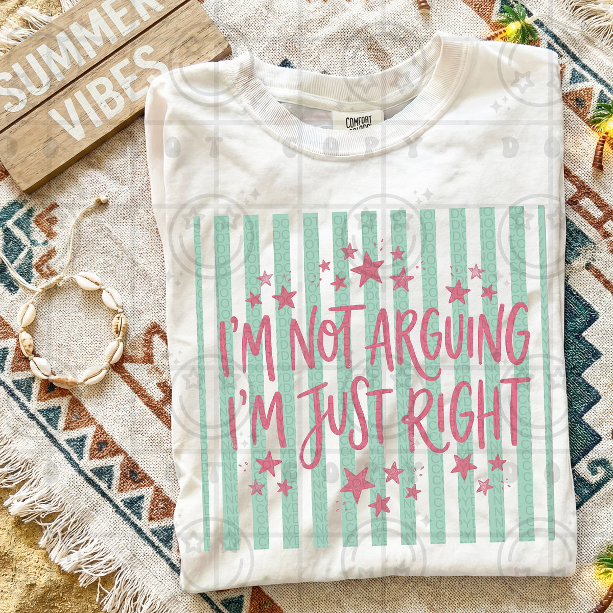 I'm not arguing I'm just right strips and stars (HW) DTF Transfer