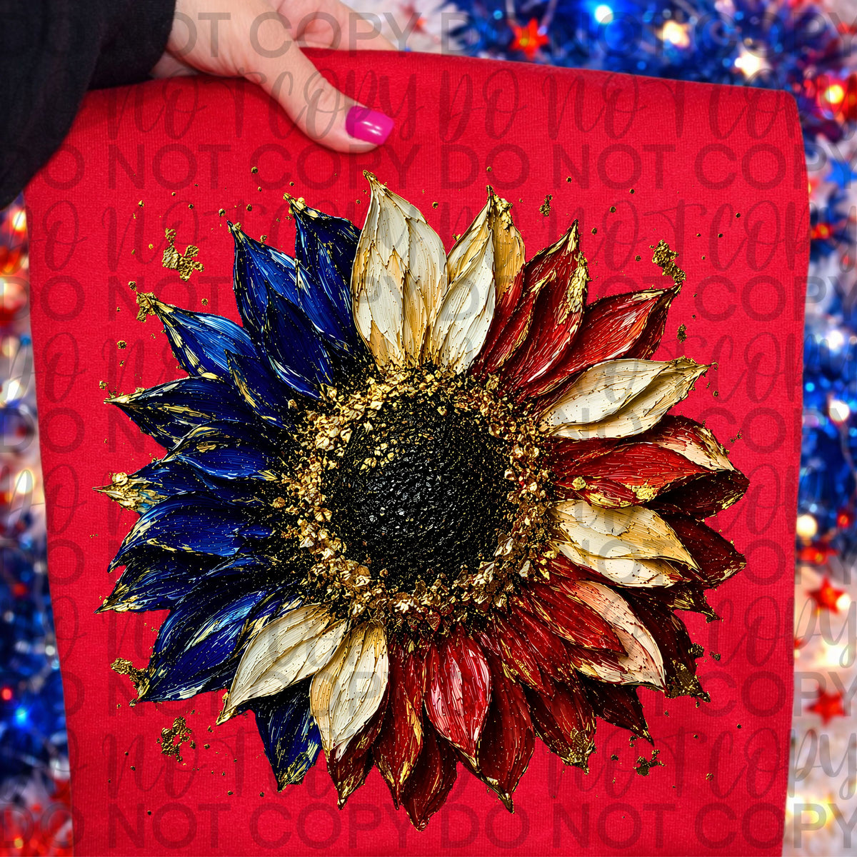 Faux paint RWB sunflower (Starlight) DTF Transfer