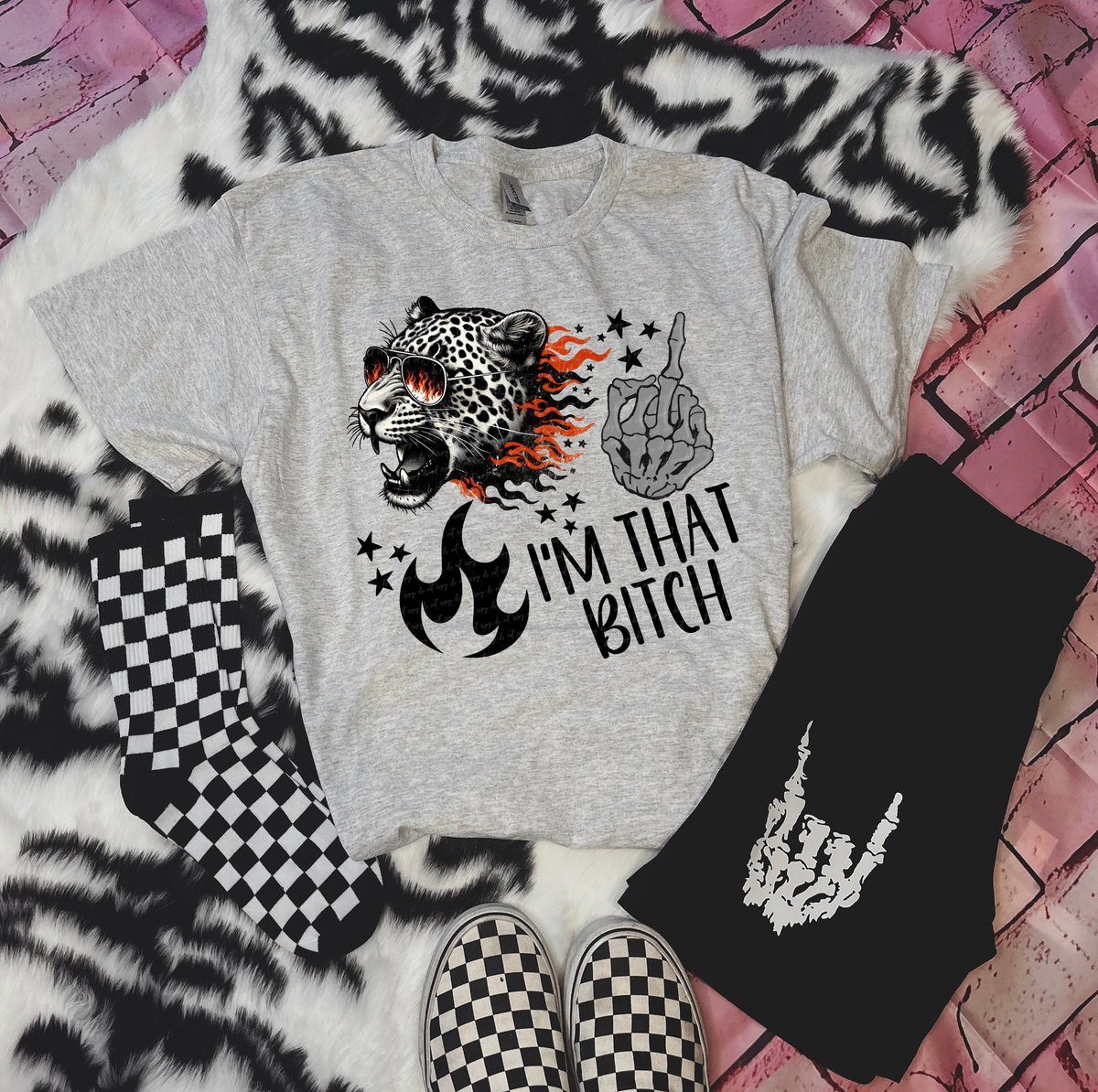 I'm That Bitch Cheetah Middle Finger 86063 DTF Transfer