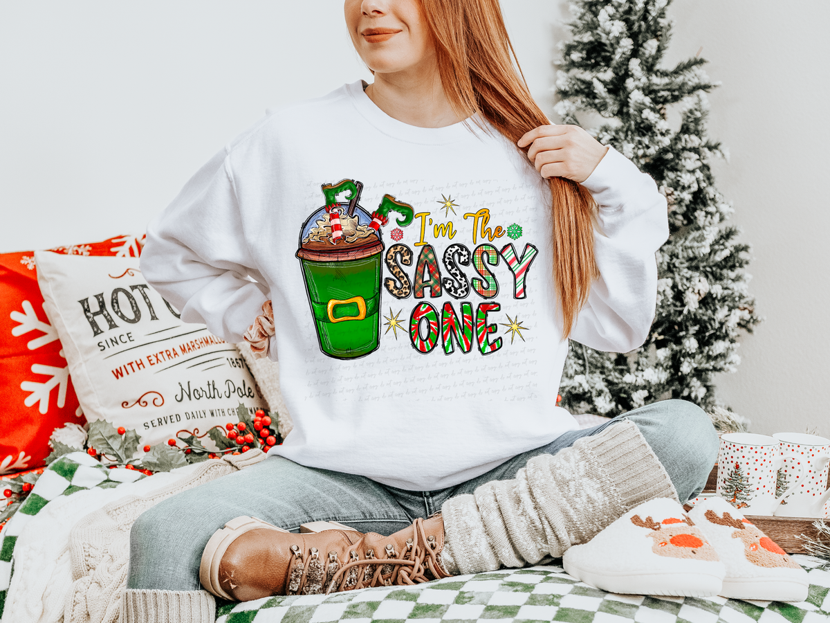 I'm The Sassy One Elf Coffee 116234 DTF transfer