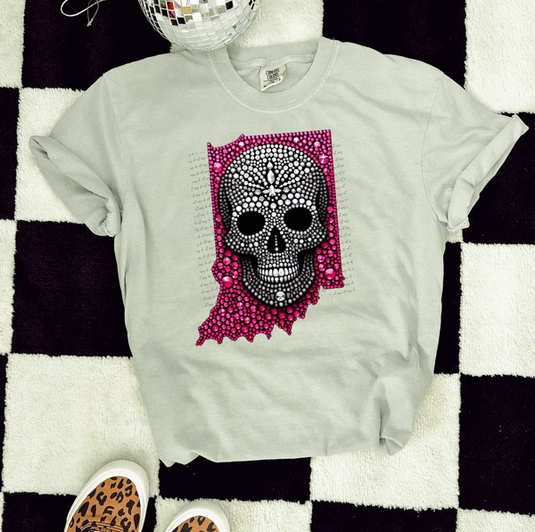 Indiana Rhinestone Skull 42568 DTF transfer