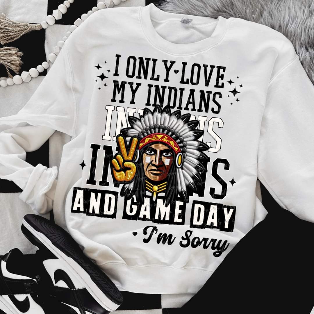 I Only Love My Indians And Game Day I'm Sorry (VIRGO) 66814 DTF transfer