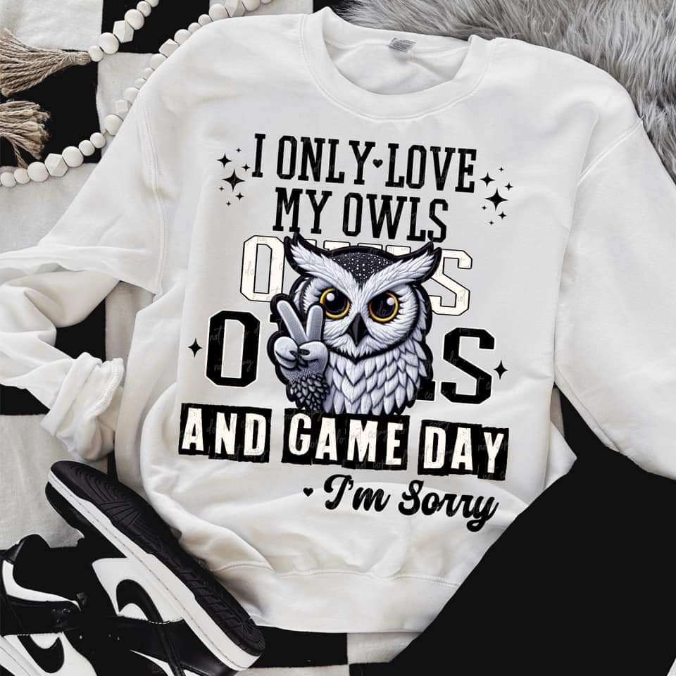 I Only Love My Owls And Game Day I'm Sorry (VIRGO) 66822 DTF transfer