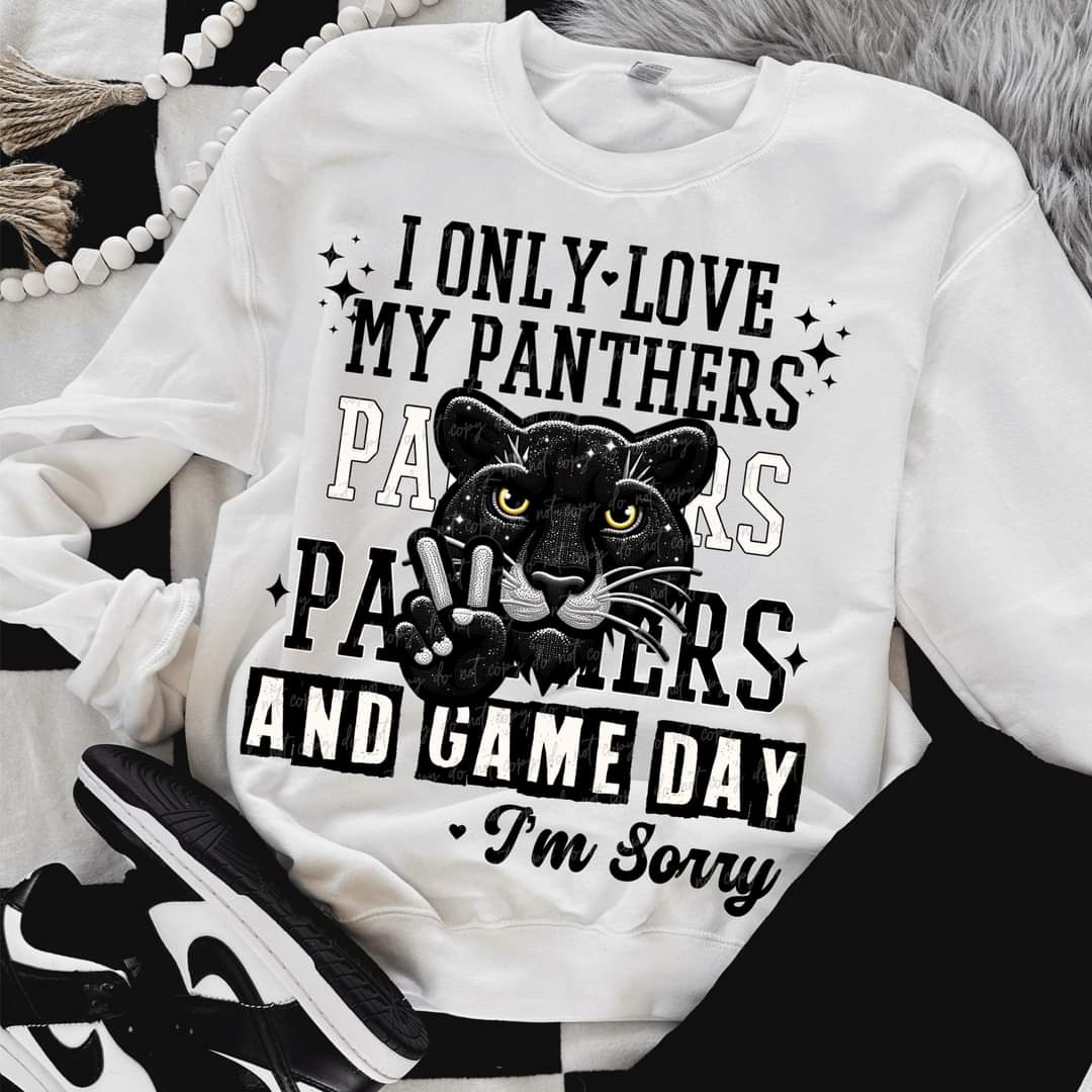 I Only Love My Panthers And Game Day I'm Sorry (VIRGO) 66823 DTF transfer