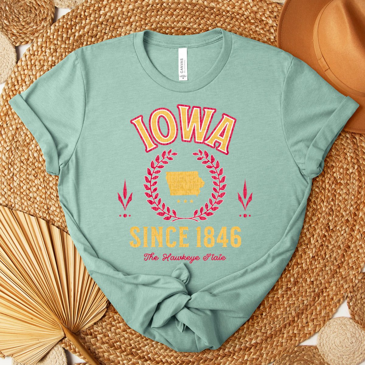 Iowa Varsity Letters PINK and YELLOW 105171 DTF transfer